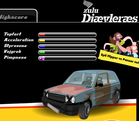 Zulu Djævleræs kan nu også spilles på Internettet (racerzulu.tv2.dk).